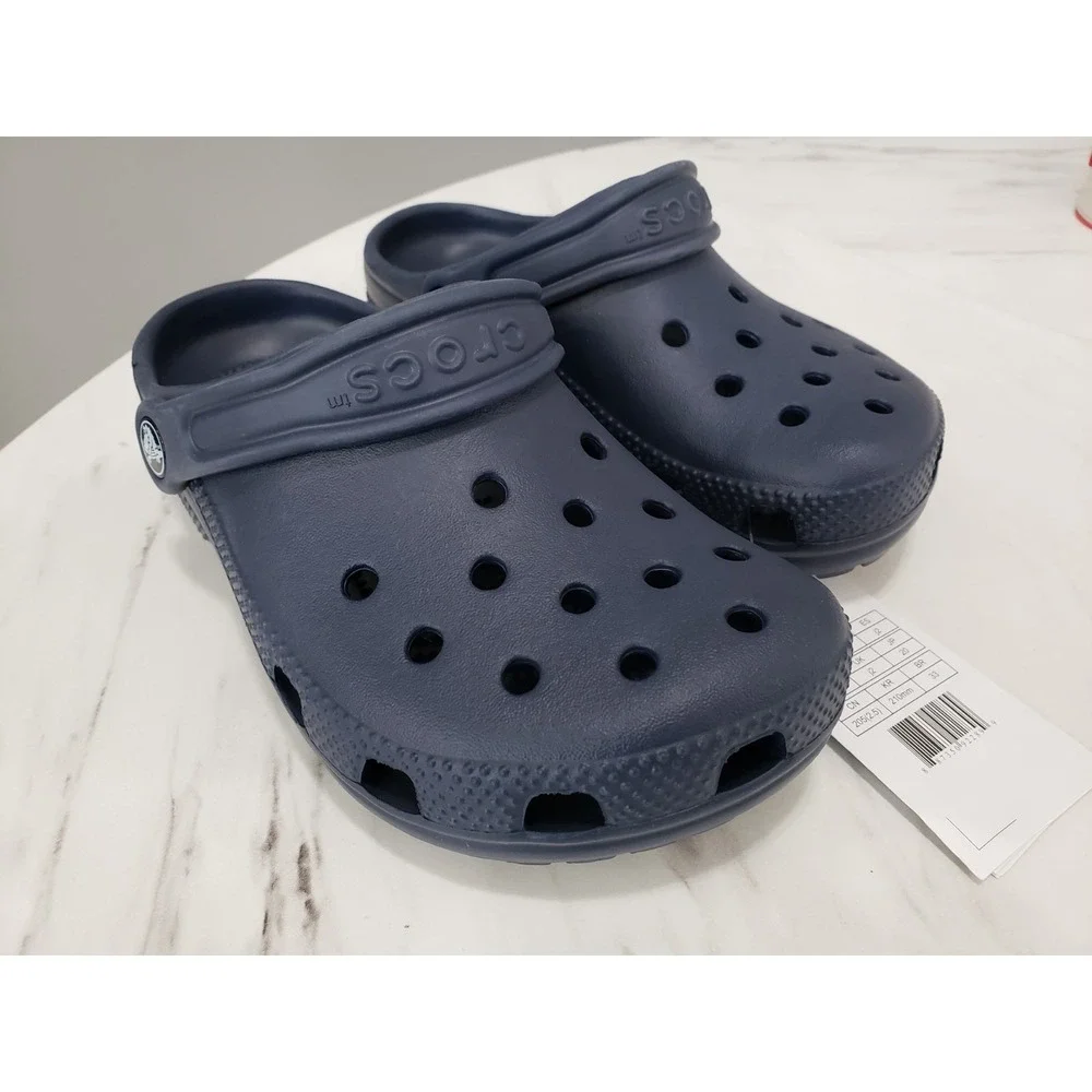 NEW SZ 2 / J2 Crocs CLASSIC KIDS YOUTH ClogS NAVY blue JUNIOR boy girl